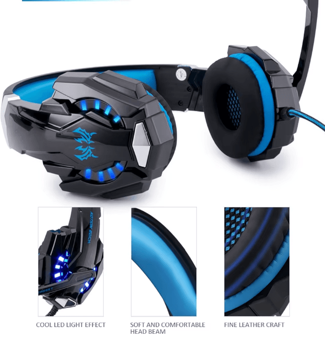 Auriculares para juegos G2000 con cable y sonido brillante, estéreo de graves profundos - Quierox - Tienda Online