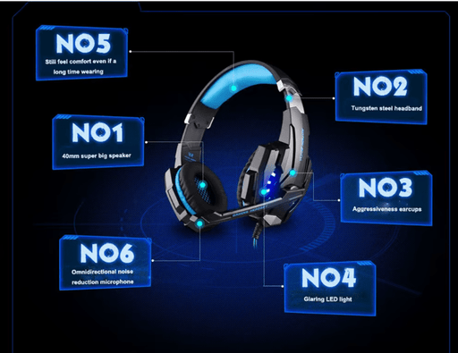 Auriculares para juegos G2000 con cable y sonido brillante, estéreo de graves profundos - Quierox - Tienda Online