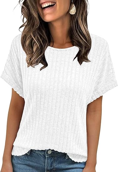 AUTOMET Tops de verano para mujer, suéteres, camisas casuales elegantes de manga corta - Quierox - Tienda Online