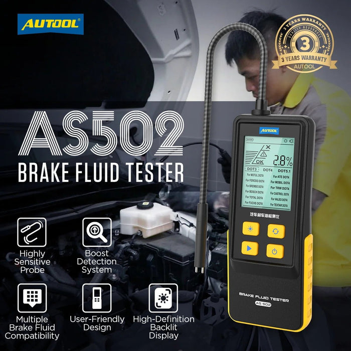 AUTOOL - probador de líquido de frenos AS502, probador de aceite de freno automotriz - Quierox - Tienda Online
