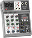 Aveek Mezclador de audio profesional, consola de mezcla de tablero de sonido con 4 canales - Quierox - Tienda Online