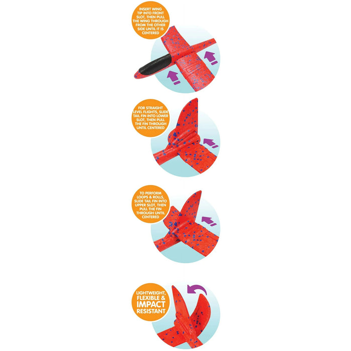 Avión planeador de juguete para niños: 38 cm de envergadura, muy resistente. - Quierox - Tienda Online