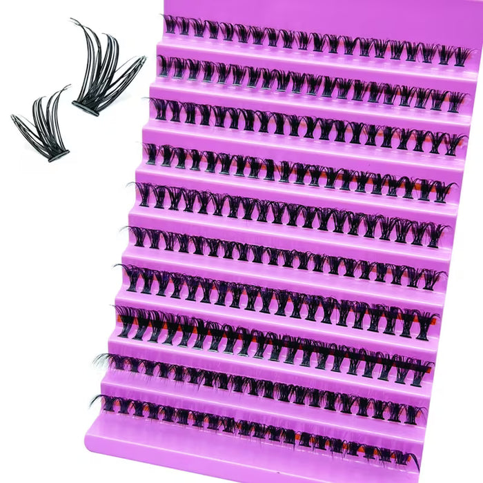 Extensiones de pestañas en racimo DIY 0.07 mm rizo D 30D, longitudes mixtas de 8-16 mm