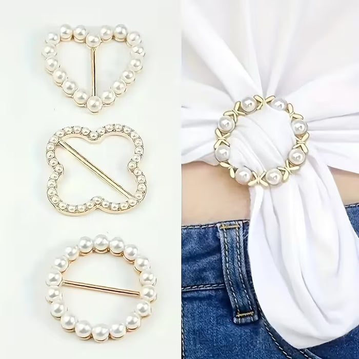 8 piezas de clips para camiseta con pedrería brillante de colores aleatorios