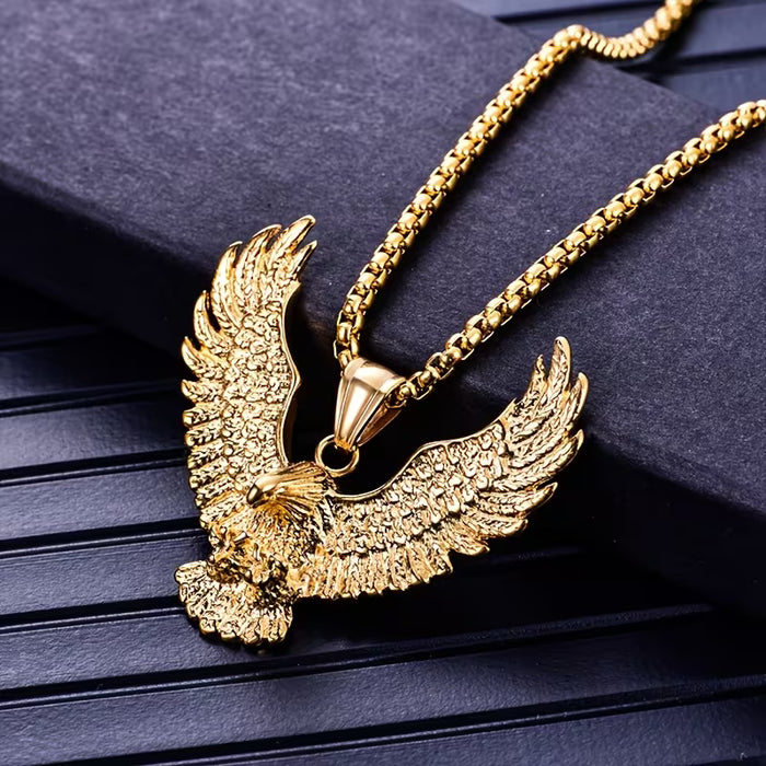 Collar con Colgante de Águila para Hombre - Elegante Joyería Vintage Hip Hop