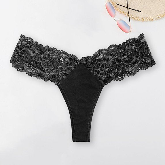 Braguitas de mujer, transpirables, con encaje, forma triangular, con bordado floral
