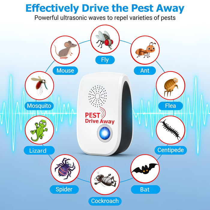 6 piezas Repelente de mosquitos con nueva tecnología de ondas de sonido