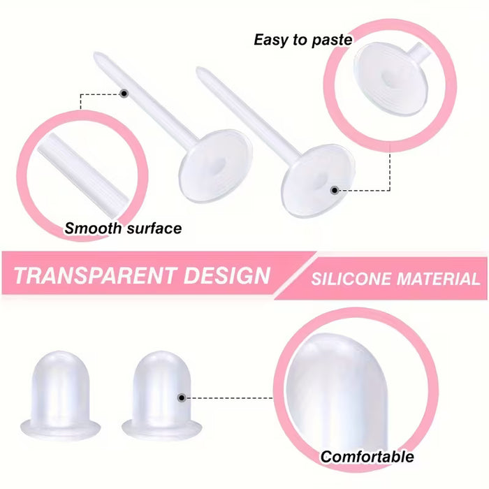 200pcs Pendientes de Plástico Invisibles de 4mm para Hacer Joyería