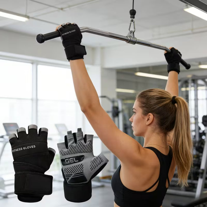 Guantes deportivos multifuncionales de medio dedo, tejido transpirable