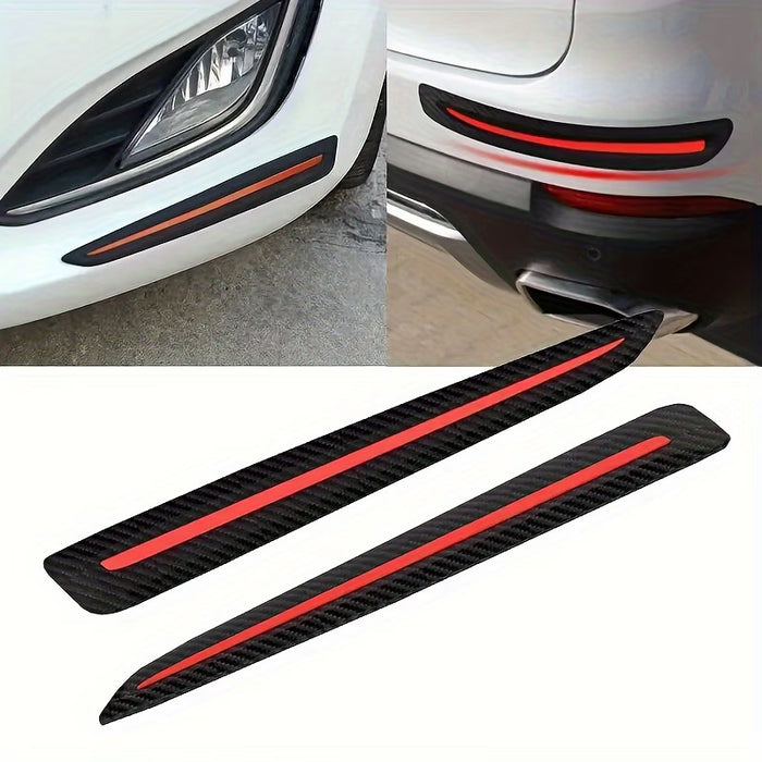 Tiras de Protección para Parachoques de Coche Negro con Ribete Rojo