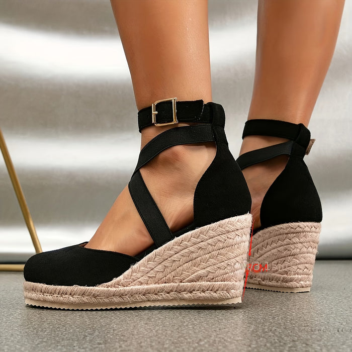 Sandalias de Plataforma con Tiras Cruzadas para Mujer, Tacones Altos Exquisitos