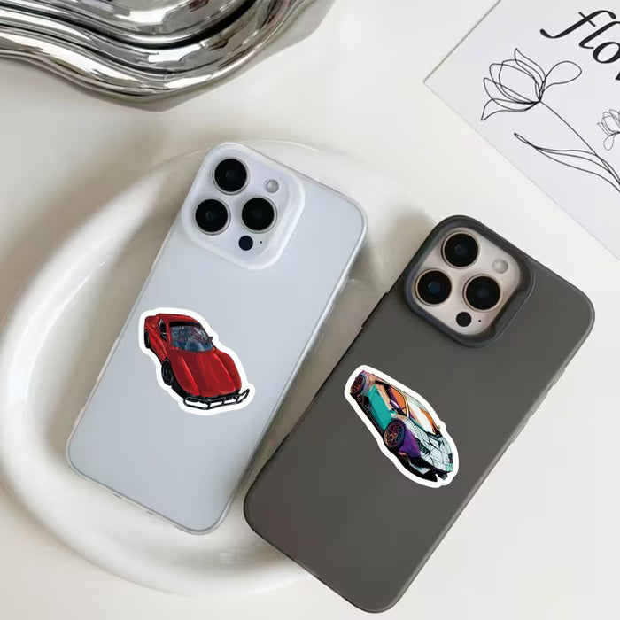 50 stickers temáticos de carreras de zonas de velocidad | Calcomanías aleatorias