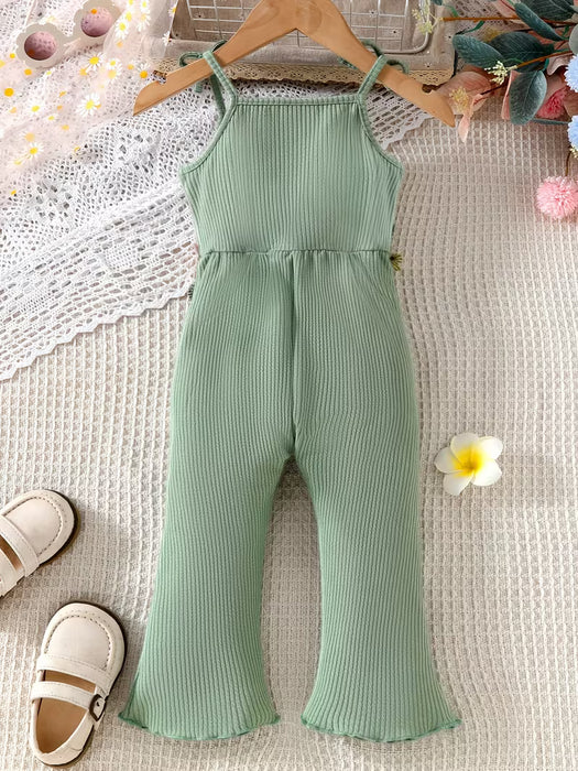 SHEIN Mono de verano para bebés niñas, diseño de rayas verdes con camiseta