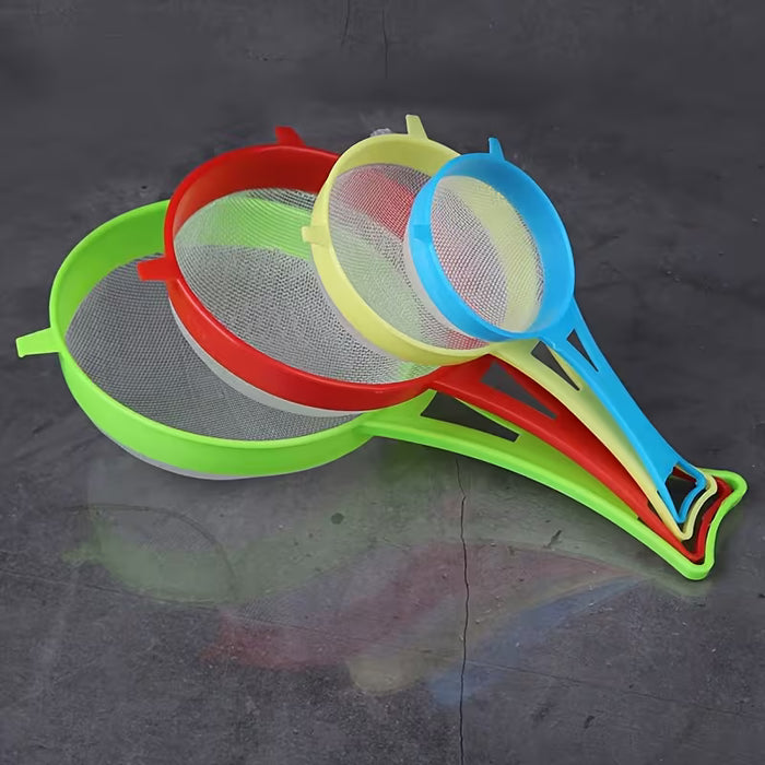 Juego de Tamices de Plástico Coloridos Portátiles con Agujero para Colgar Filtro