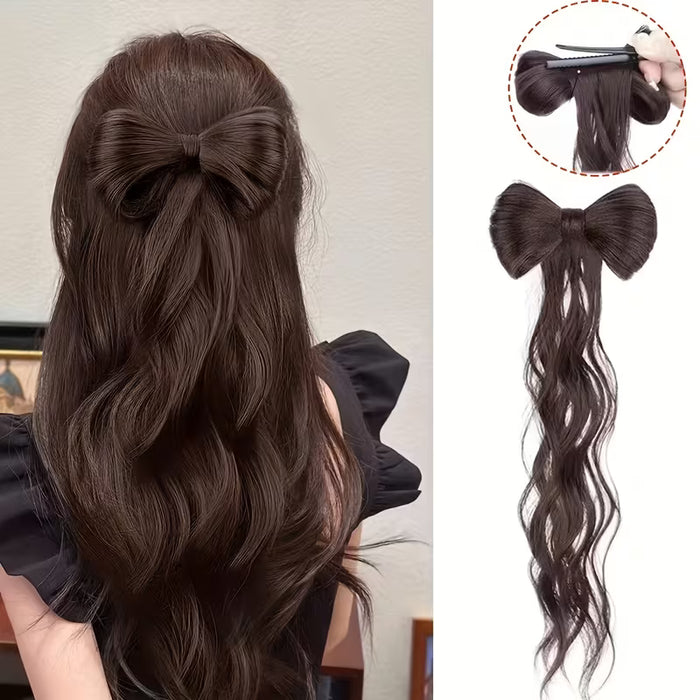 Extensiones de Cabello Sintético Ondulado de 14 Pulgadas con Clip en Media Luna