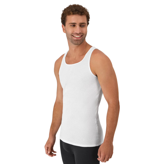 Hanes Camisetas sin mangas blancas acanaladas para hombre , paquete de 3