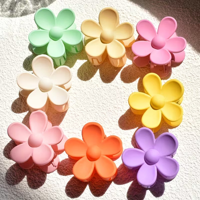 4 mini pinzas de flores pequeñas esmeriladas para mujer, de color neutro