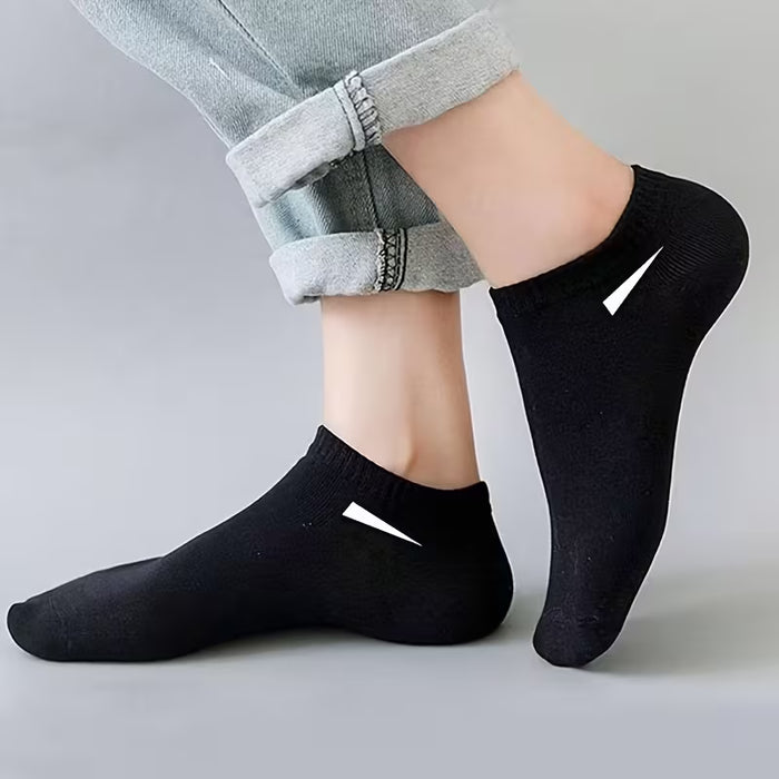 5 Pares de Calcetines Deportivos Unisex Cómodos en Negro, Cortos Transpirables
