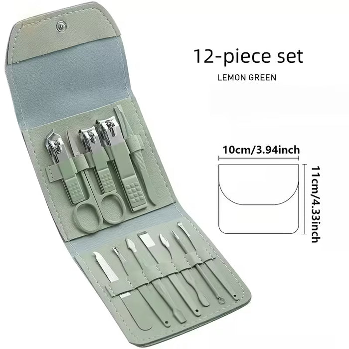 Juego de 12 cortaúñas, set de cuidado de uñas y pies