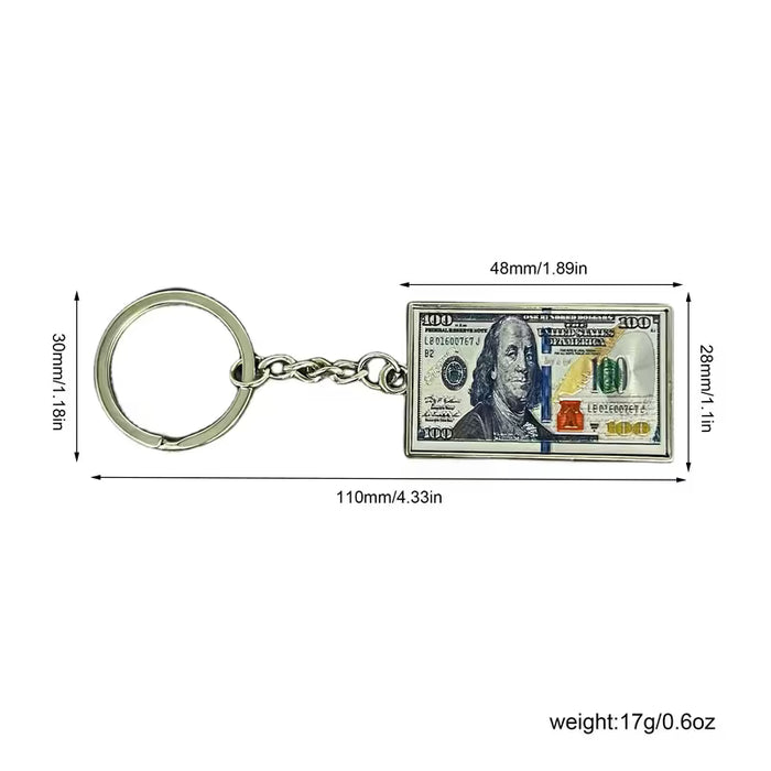 1pc Mini Llavero Réplica de Dólar, Llavero de Divisa Divertido y Genial, Accesorio para Llaves de Bolso