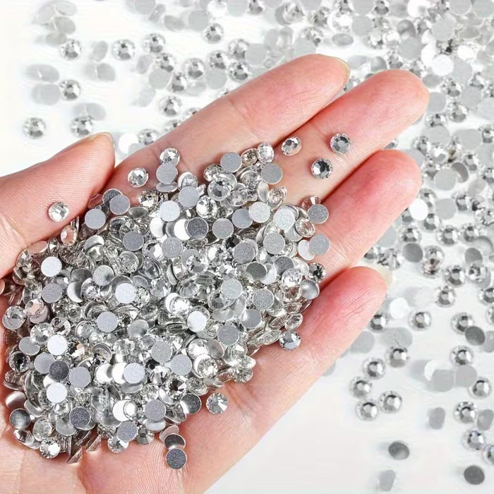 500pcs de cristales planos redondos sintéticos para decoración DIY
