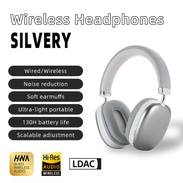 Auriculares Inalámbricos con Sonido Envolvente y Micrófono Incorporado, con 40 Horas de Duración