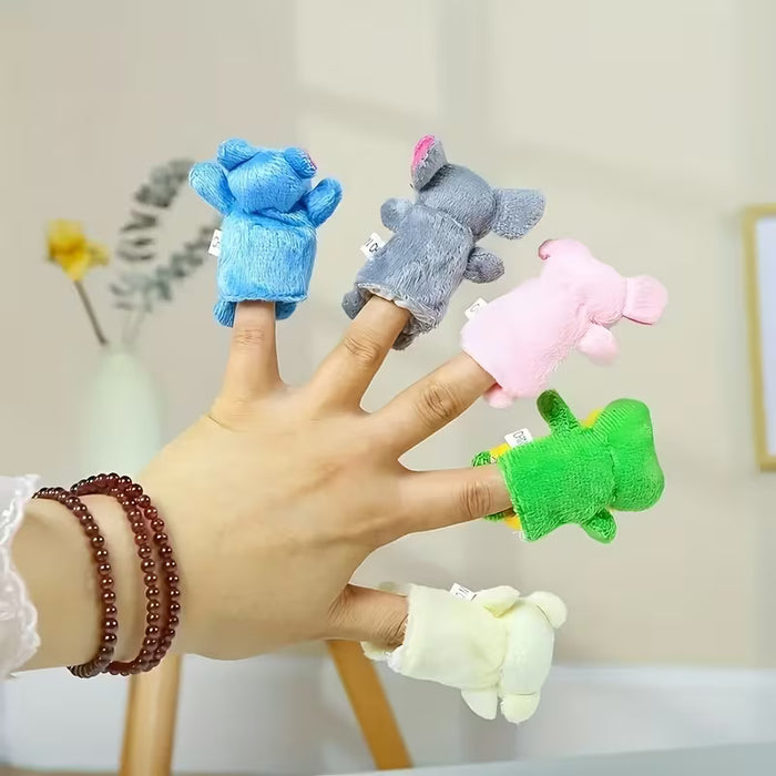 10 Mini Muñecos de Dedo de Felpa para Niños, Pequeños Animales de Dibujos Animados