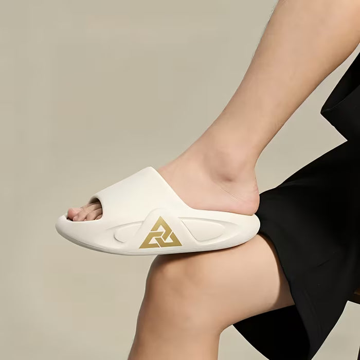 1 par de pantuflas de suela gruesa y diseño texturizado antideslizante para Hombre