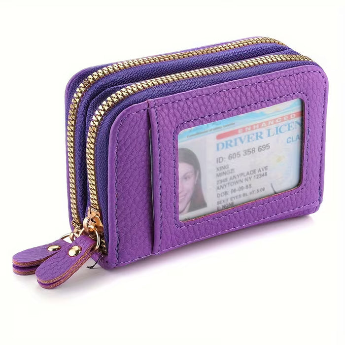 1pcs monedero elegante con cremallera para mujer, pequeño tarjetero portátil
