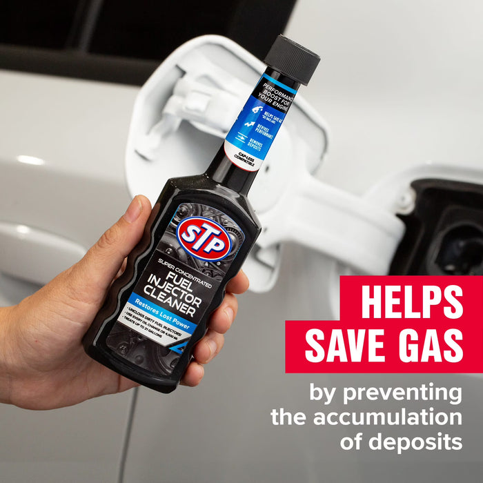 Paquete de 2 Limpiador de inyectores de combustible súper concentrado STP 5.25 oz para aditivo automotriz