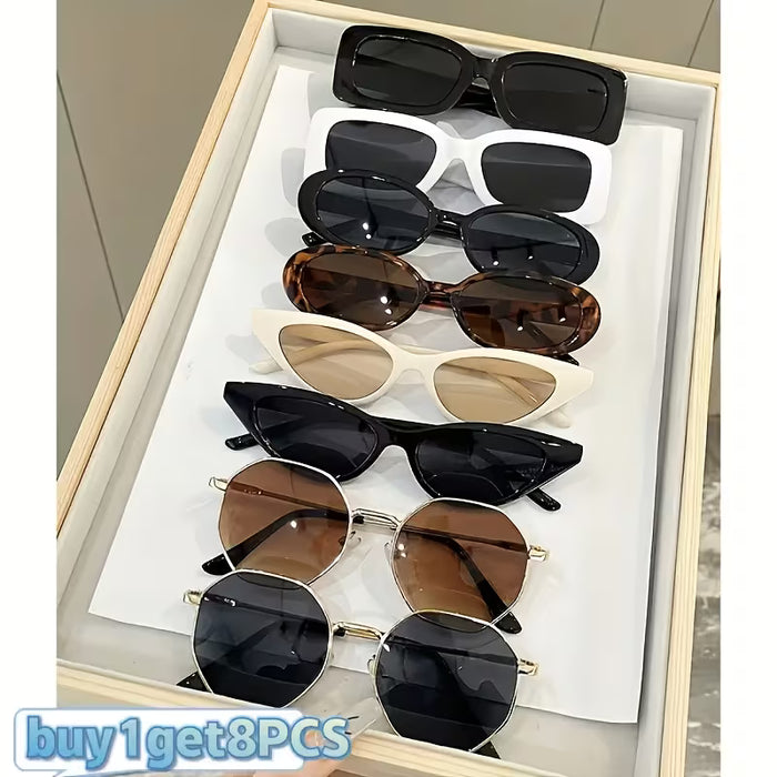 Set de Gafas de Moda Mixtas para Hombre y Mujer, 8 piezas