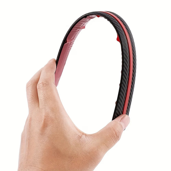 Tiras de Protección para Parachoques de Coche Negro con Ribete Rojo