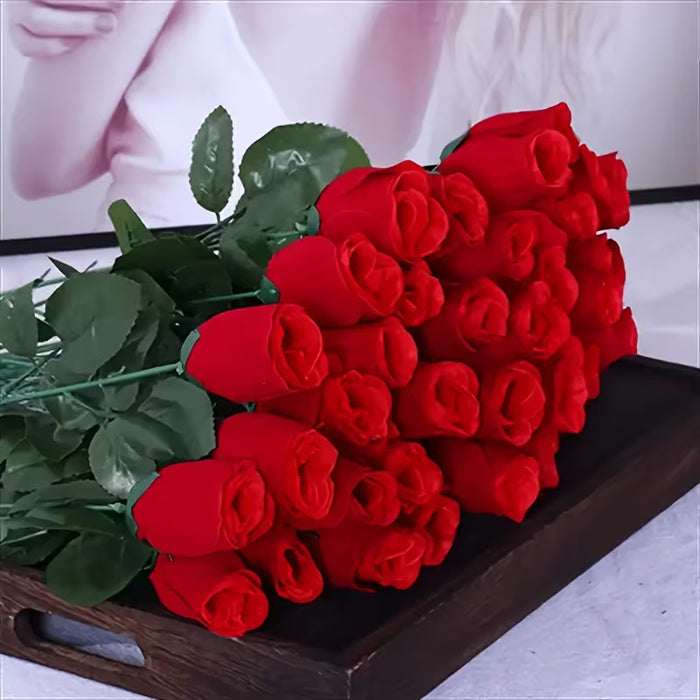 Ramo de Rosas Artificiales con 20 Ramas, ramos simulados de rosas, flores de tela, flores artificiales