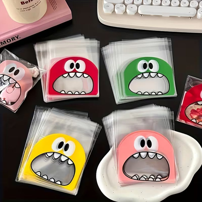 50pcs Bolsas autoadhesivas Coloridas de Snack de Monstruos de Dibujos Animados