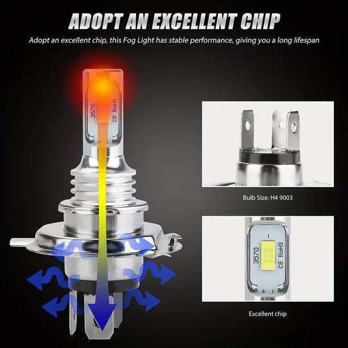 2pcs Bombillas LED Azul Hielo 8000K para Faros de Luz Alta y Baja Antiniebla