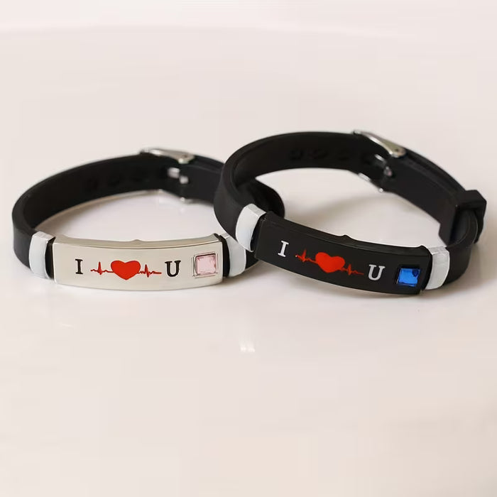 Juego de 2 pulseras "TE AMO" para parejas: una declaración de amor con estilo