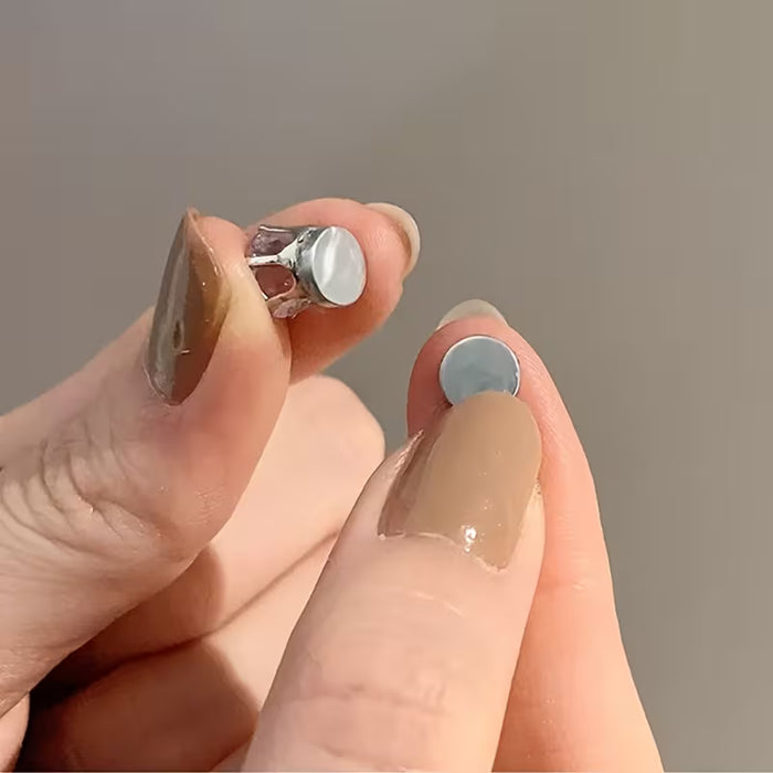 1 unidad de elegantes aretes de perlas de acero inoxidable para hombres y mujeres