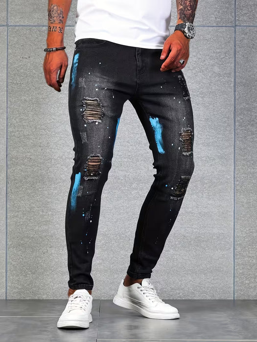 Shein Pantalones ajustados de mezclilla sintética para hombre