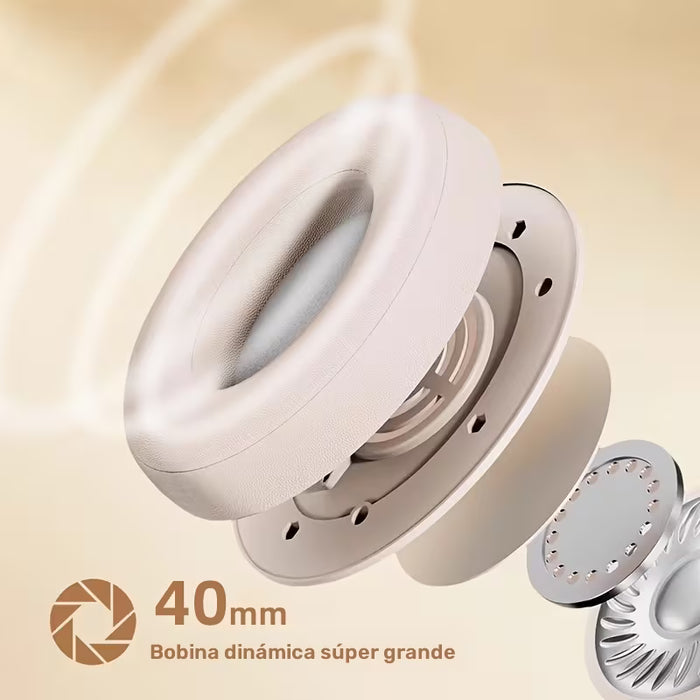 Auriculares Inalámbricos con Sonido Envolvente y Micrófono Incorporado, con 40 Horas de Duración