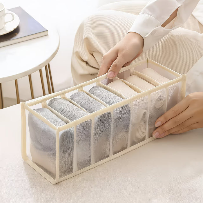 Caja organizadora de 7 compartimentos para ropa interior y calcetines