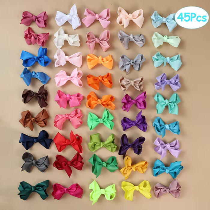 Juego de 50 pinzas para el pelo de lazo tejido con colores aleatorios