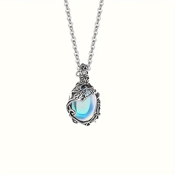 12 piezas de collares de estilo bohemio de amatista artificial de bala de pilar hexagonal y piedra artificial