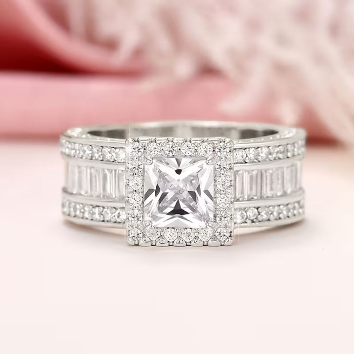 1pc Anillo de Compromiso/Boda de Corte Cuadrado Lujoso y Elegante