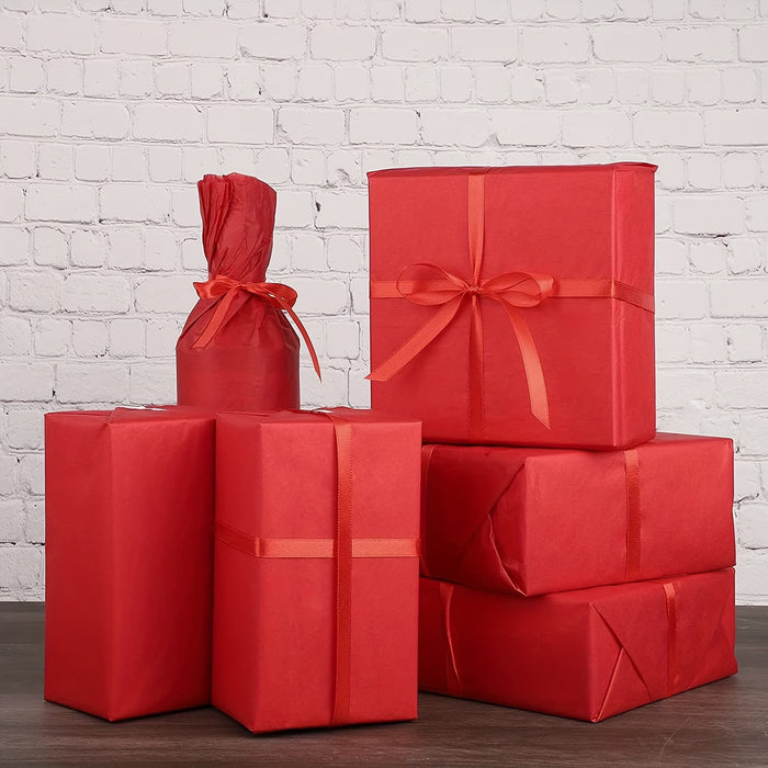 Paño de Papel Rojo, 100pcs 50.8 X 35.56cm, Papel de Tissue para Artes, Envoltorios de Regalo para Fiestas, Cumpleaños, Decoración