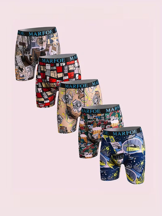 SHEIN 5 pzas calzoncillos De Moda Para Hombres, Bañadores Para Playa Piscina