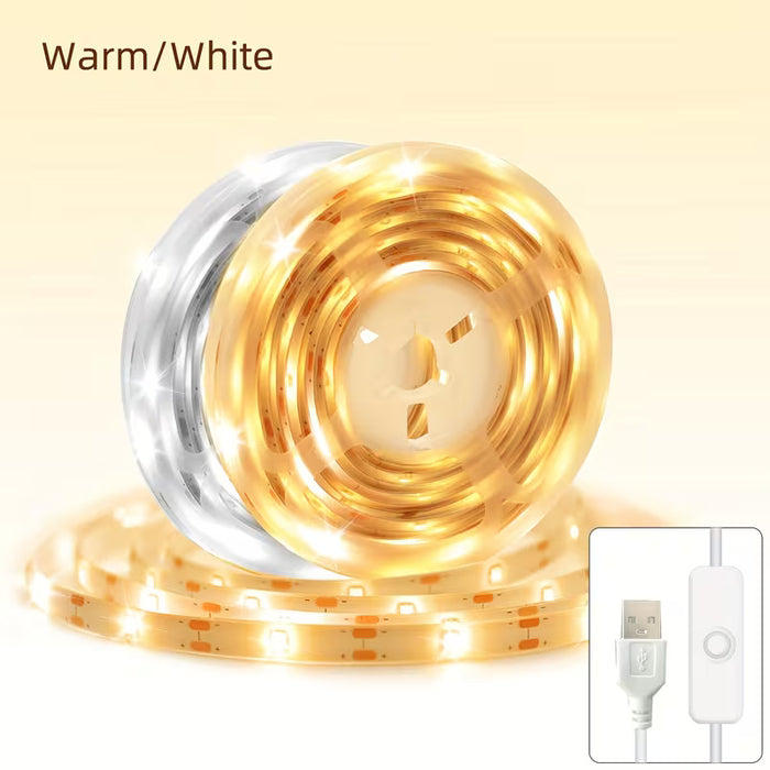 1M de Luz LED Blanca con Interruptor Incorporado, Alimentada por USB