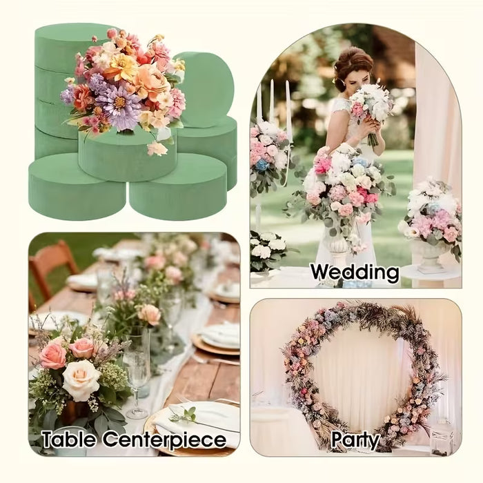20 Esponjas Florales Redondas, Bloques de Espuma Floral Húmeda Verde de Alta Densidad