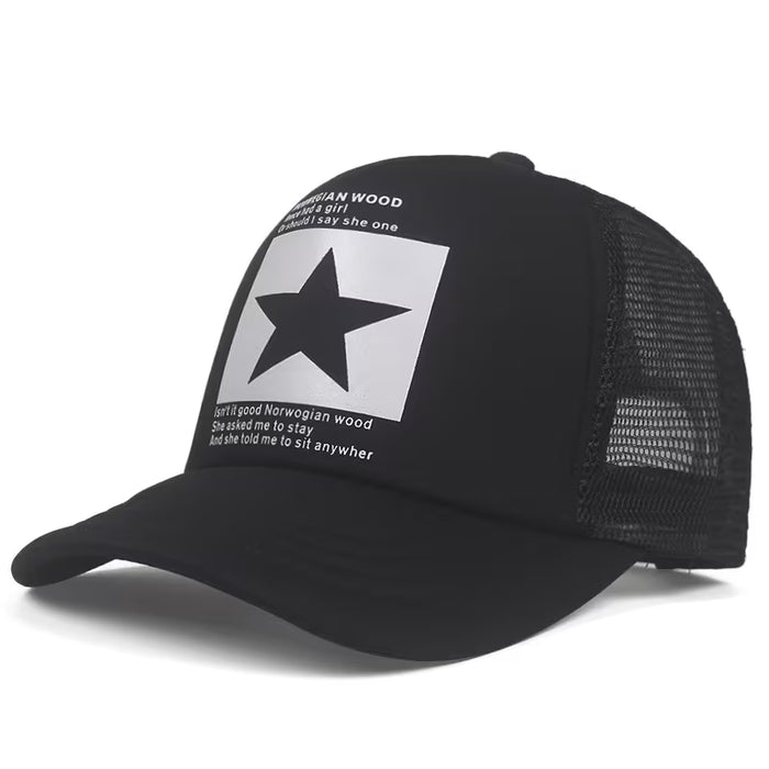 Gorra de camionero estilo padre-hijo con estampado de estrellas coloridas
