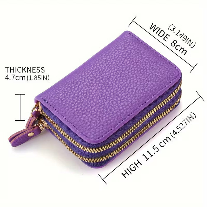 1pcs monedero elegante con cremallera para mujer, pequeño tarjetero portátil