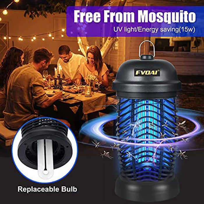 FVOAI Bug Zapper para exteriores, trampa electrónica para mosquitos e insectos